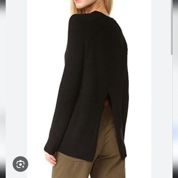 Rag and Bone Carly Sweater Womens XS Wool Back Cutout Ribbed Crew Neck Minimal - Picture 1 of 10